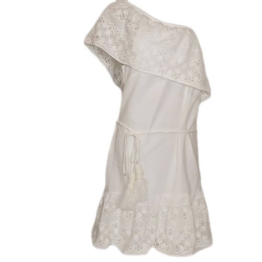 Stella & Dot White Belted Cold Shoulder Dress, New